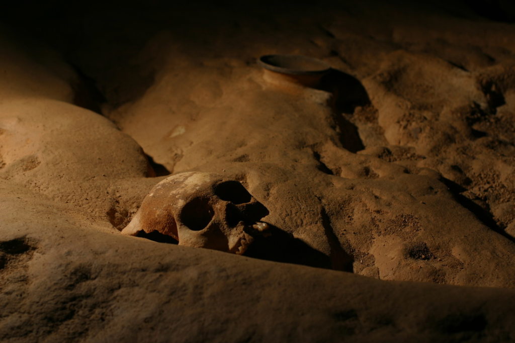 One of the many skulls that are strewn across the main chamber. Image by: www.kaatzwitztours.com/